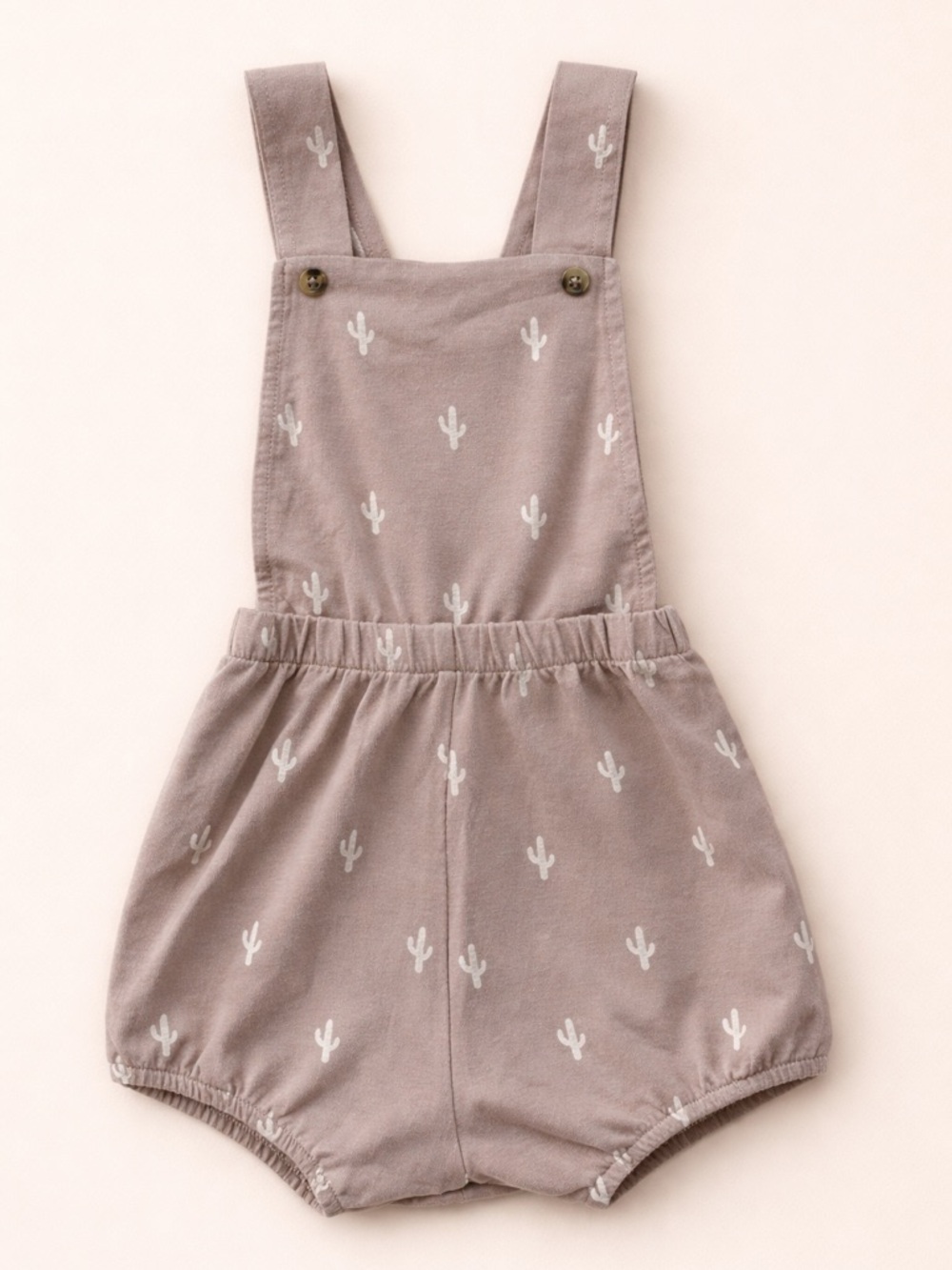 Jax & Lennon ‘Saguaro Cactus’ Kids Shortalls - Taupe/Grey toned Print Overalls